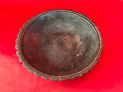 Rare Antique Ottoman Sun Bowl Dish Plate Islamic Copper Artisanal Master Work