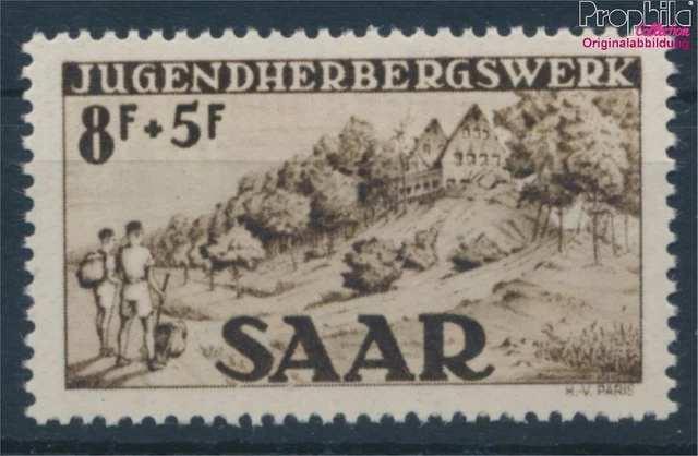 Briefmarken Saarland 1949 Mi 262II Type II, Unterbrechung unter S postfri (10214