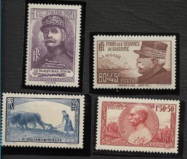 Série timbres France neufs** de 1940 -  Oeuvres de guerre - Maréchaux