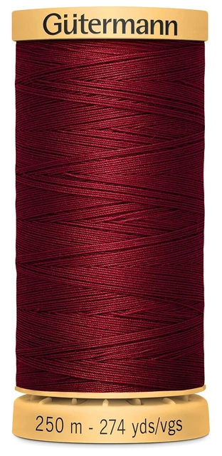 Paquete de 5 hilos de algodón natural Gutermann 273 yardas rojo rojizo -251C-4780