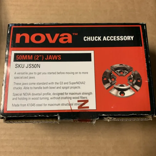Nova 50MM (2″) JAW SET (JS50N) for Nova Woodturning Lathe Scroll Chuck