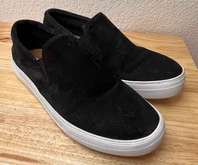 STEVE MADDEN Gills Black Suede Slip On Sneakers Women's Shoes Sz 10M