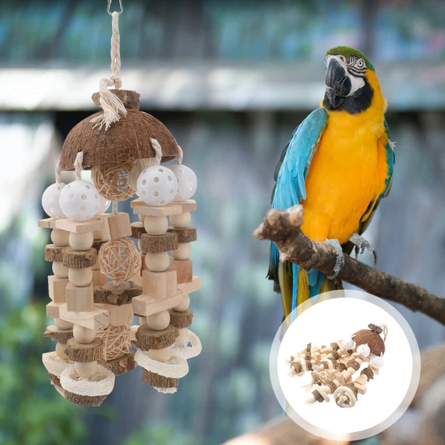 1Pc Holz Papagei Spielzeug Sittich Vogel Spielzeug