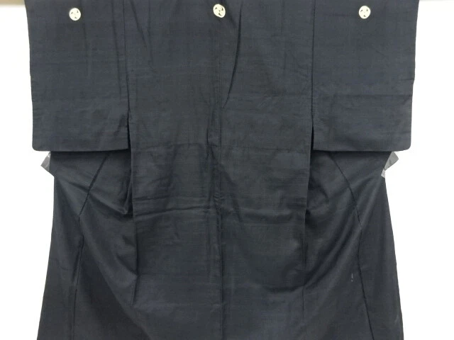 38628# Japanese Kimono / Antique Mens Kimono / Hand Woven Tsumugi