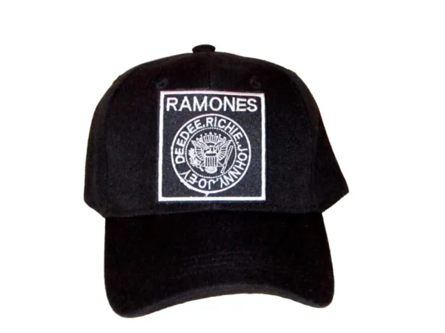 RAMONES Music Band Logo Patch Adjustable Baseball Cap Black Hat