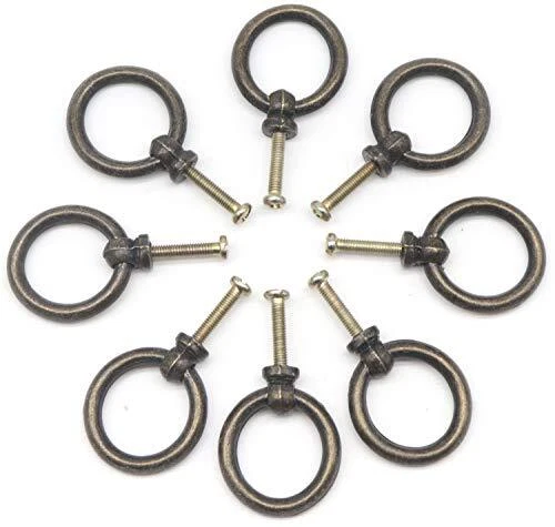 Vintage Drop Ring Knobs Pulls for Dresser Drawer (8pcs)
