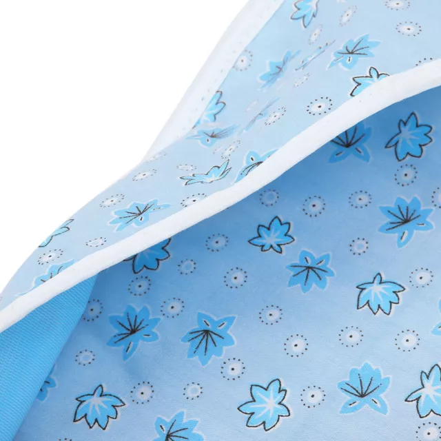 (Blue Flower 50x80cm)Double Layers Waterproof Saliva Towel Aprons Eating GSA
