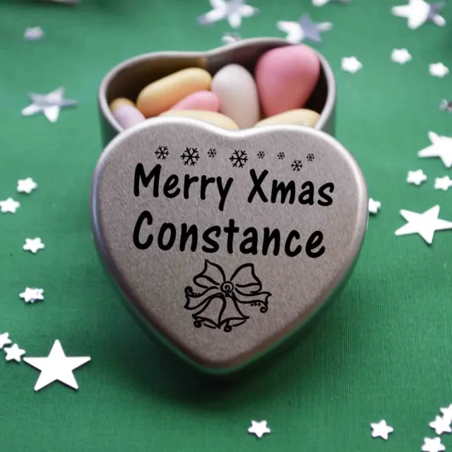 Merry Xmas Constance Mini Heart Tin Gift Present Happy Christmas Stocking Filler