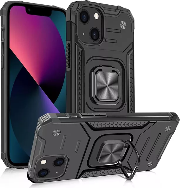 Résistant aux Chocs de Luxe Étui Pour IPHONE 13 Pied Bague Coque Armure