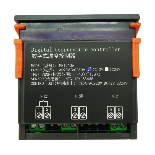 12V DIGITAL THERMOSTAT CONTROLLER -40° to +120° HEATING COOLING NTC PROBE MH12 3