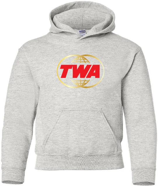 TWA Globe Vintage Logo US Airline Hooded Sweatshirt HOODY
