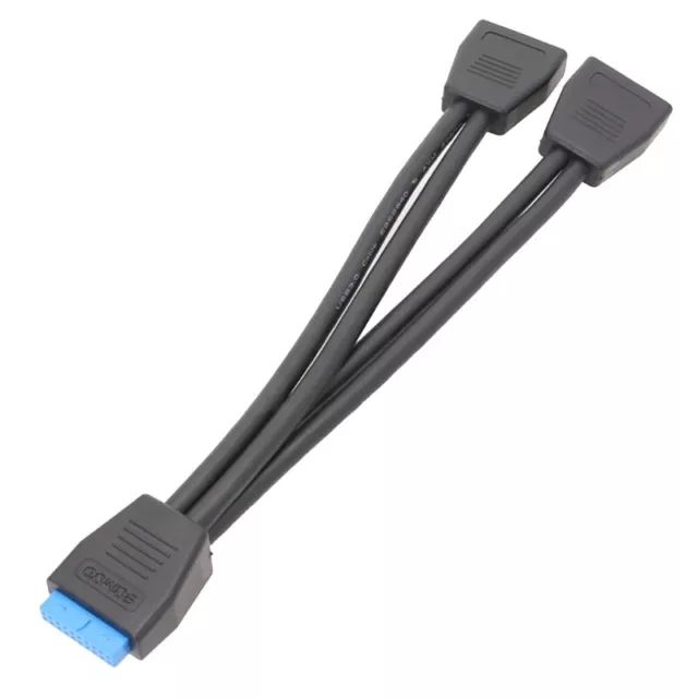 USB 3.0 Header Extension Cable, 19/20 Pin 1 to 2 Y Splitter Extension Adapter