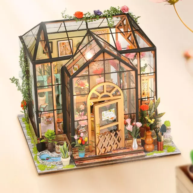 Maison de poupée en bois Miniature Chic avec lumières Jouets créatifs pour