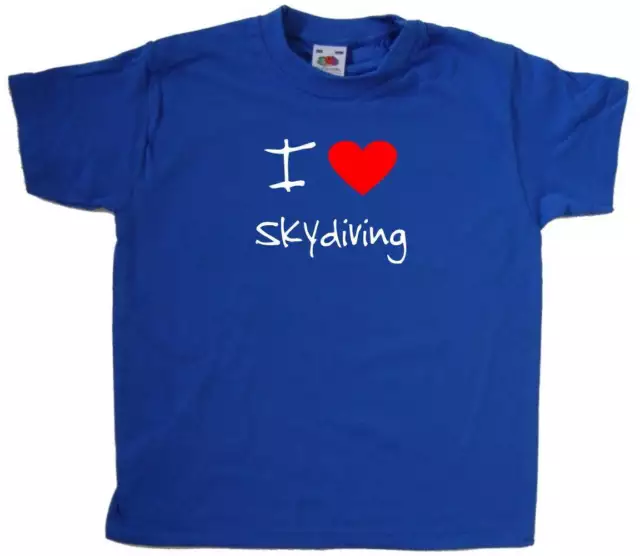 I Love Heart Skydiving Kids T-Shirt