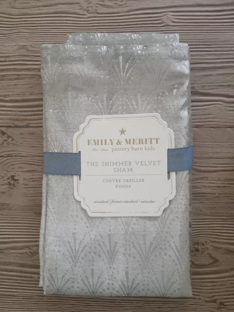 NWT Pottery Barn Kids Emily & Meritt The Shimmer Velvet SHAM Standard 20" x 26"