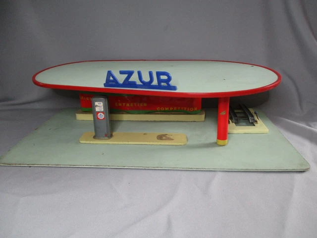 Jouet Miniature Station Service Shell - E084 MGF France - Garage En Bois