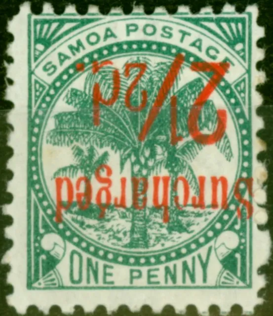 Samoa 1898 2 1/2d Auf 1d Bläulich Grün SG48a Opt Invertiert Fein MTD Postfrisch
