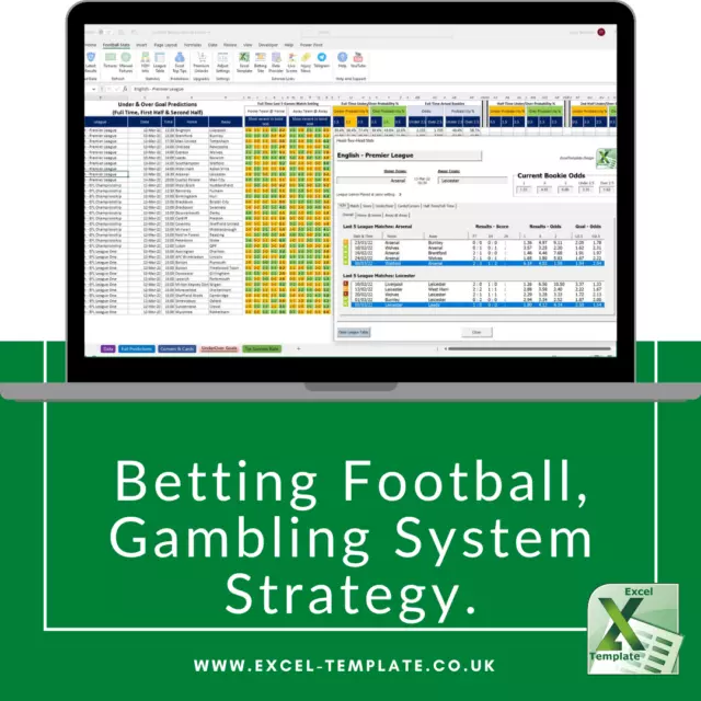 Betting System Football, Gambling Strategy. Microsoft Office Excel Spreadsheet