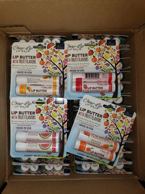 **LOT OF 48 (4 FLAVORS 12ea)** Chap-Lip Lip Balm Moisturizing Soothing