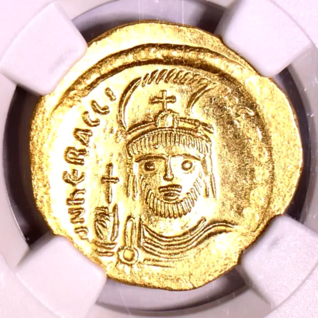 Gold AV Solidus Heraclius Coin 610-641 AD - Certified NGC MS Uncirculated