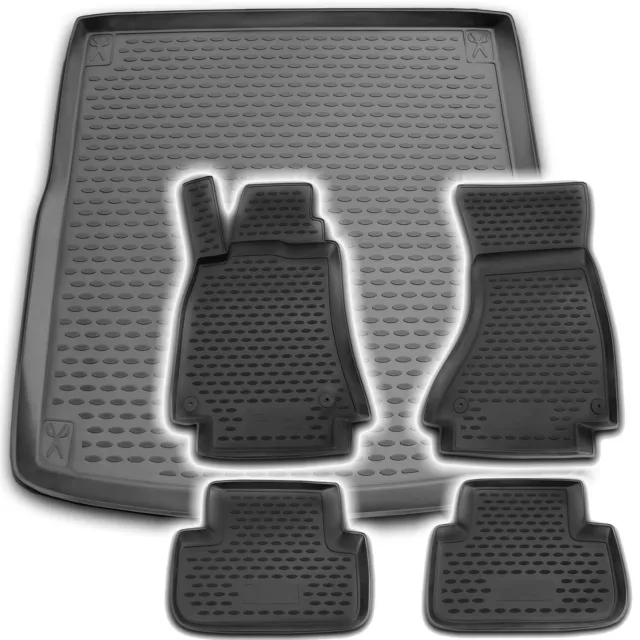 Gummi Kofferraumwanne Fußmatten Set für Audi A4 B8 8K Laderaumwanne Matten