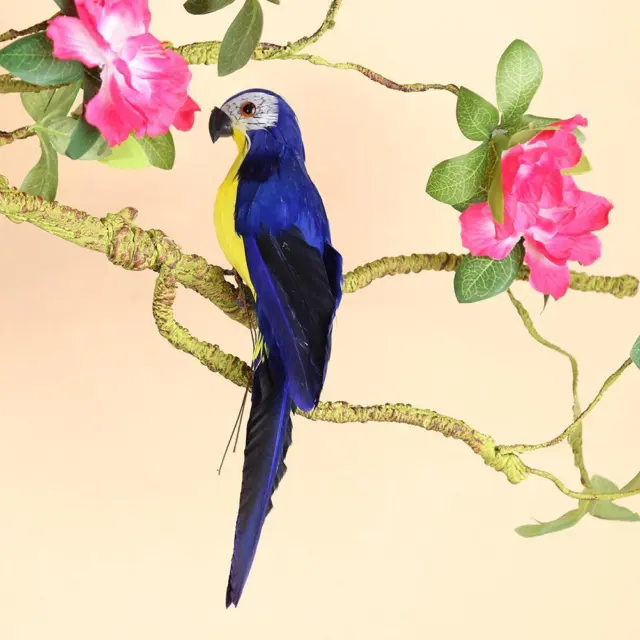 Foam Feather Artificial Parrot Imitation Bird Model Ornament (Dark Blue) 3