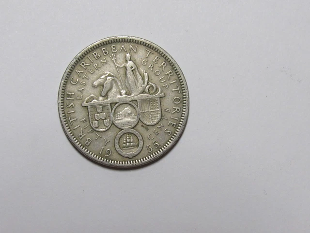 Old British Caribbean Territories Coin - 1955 50 Cents - Circulated