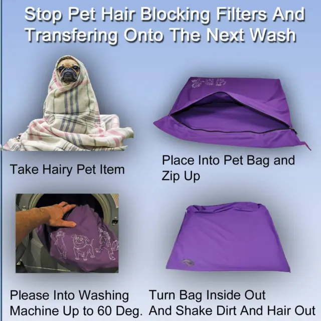 Bolsa de lavandería para mascotas Joymaney | Deja de bloquear el pelo de las mascotas | Algodón 2