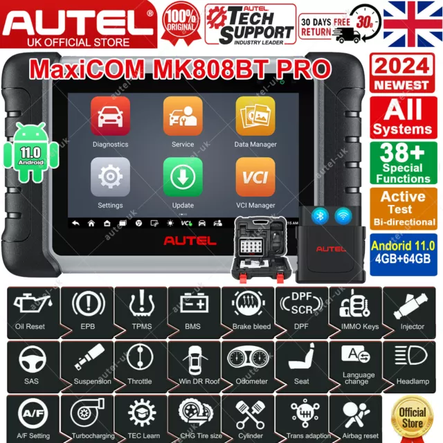 2024 Autel MaxiCom MK808BT PRO Auto Car Diagnostic Tool Bidirectional All System