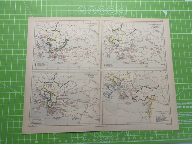 1882 South Eastern Europe 910 1000 1040-1070 1105 A.D Map - Weller