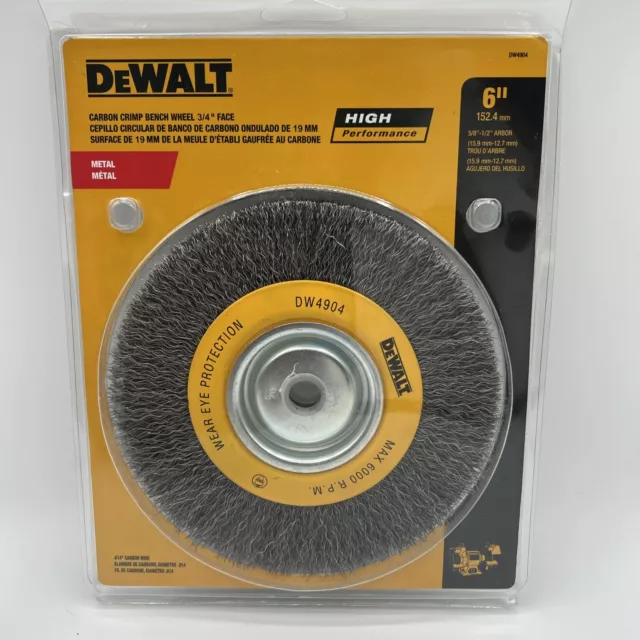 DeWalt 6 in. Fine Crimped/Knotted Wire Wheel Brush Carbon Steel 6000 rpm