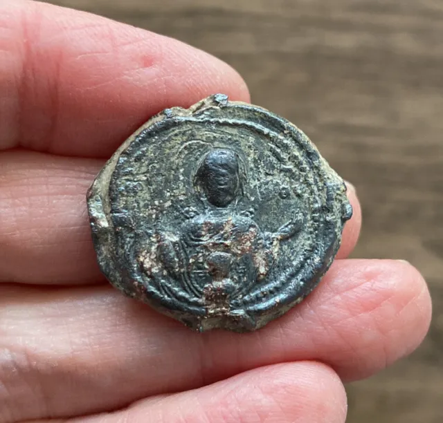 Byzantine. Lead Bulla. Official Seal, Circa 7Th-8Th  Century A.d. Rare.