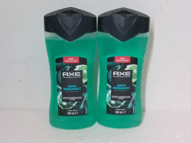 Lot de 2 Gel Douche Axe Aqua Bergamot 300ml