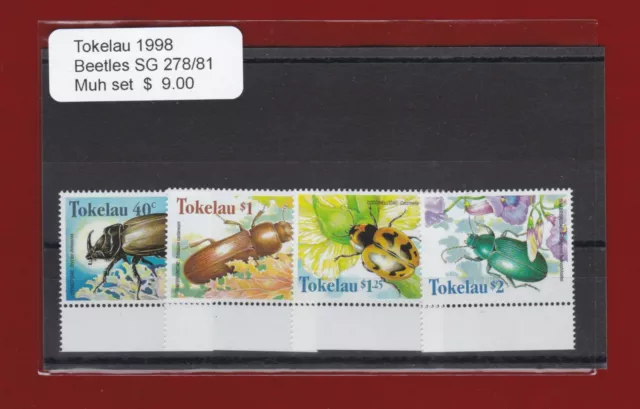 1998 Tokelau Beetles SG 278/81 Set of 4 MUH