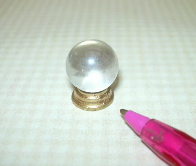 Miniature Glass Crystal Ball w/Gold Metal Stand, 11/16" x 9/16" : DOLLHOUSE 1:12