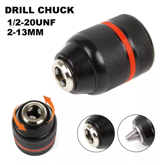 13mm Keyless Chuck Plus SDS Adaptor Fits for  Any Drill Makita DeWalt Bosch 1/2" 2