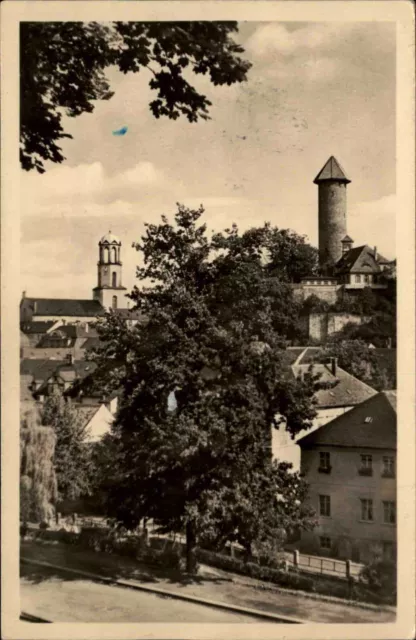 1956 Landpoststempel RÜTZENGRÜN über Auerbach Vogland auf DDR Postkarte gelaufen