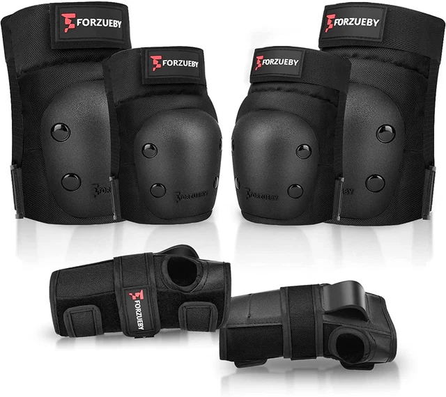 Set Protezione 6 Pezzi Per Skateboard E Pattini - Ginocchiere, Gomitiere E Polsiere