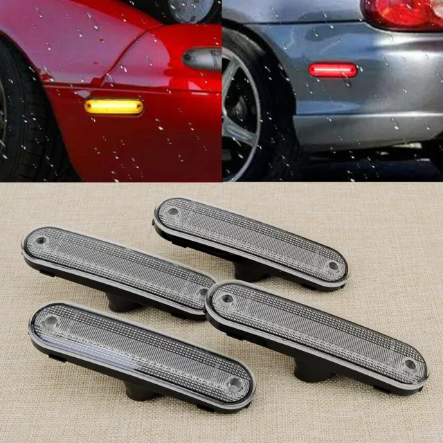 Clear Front & Rear LED Side Marker Lights Lamp Fit For Mazda MX-5 Miata 1990-05