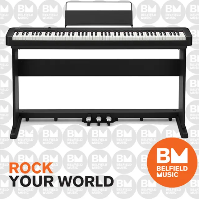 Casio CDP-S160 Digital Piano Black 88-Keys w CS470P Wooden Stand & 3-Pedal Board