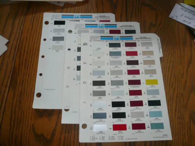 1994 Imported Car PPG Color Chip Paint Sample - Toyota Lexus Volvo