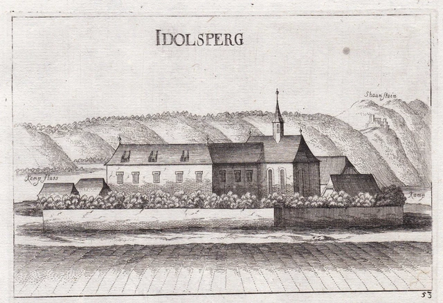 Idolsberg Krumau Am Kamp Incisione Stampa Antica Vischer Bassa Austria 1672