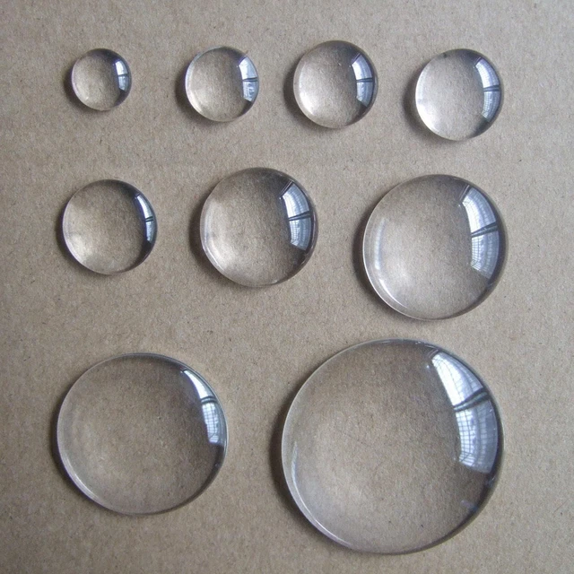 6 mm-50 mm Kristallklar Rund Cabochon Flache Rückseite Glas Kuppel Fliese Schmuckherstellung