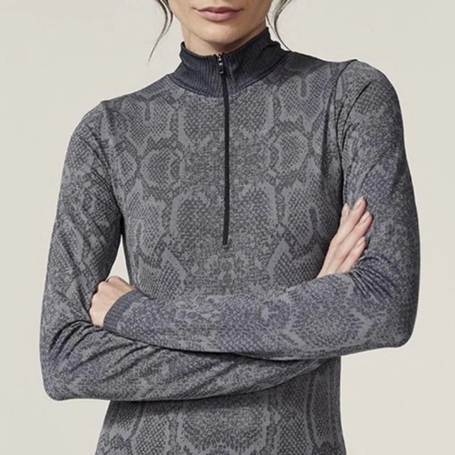 Varley Gray Laurel Reptile Print 1/4 Zip Pullover - S