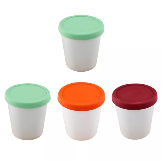 4 Pcs Ice Cream Cup Plastic Containers with Lids Cups