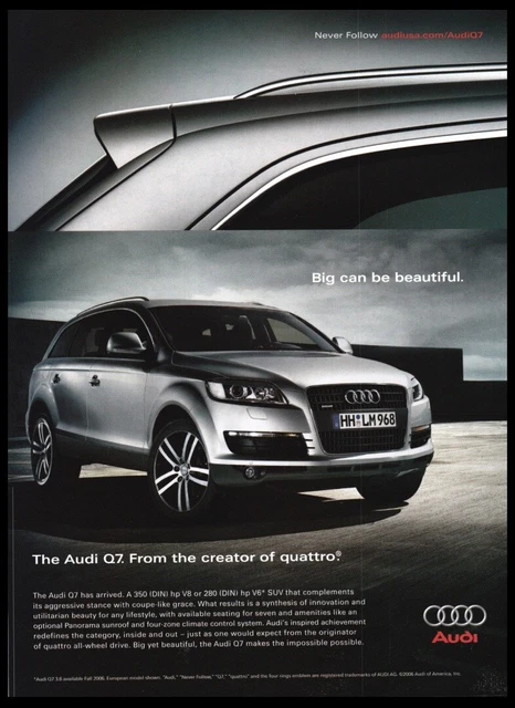 2006 Audi Q7 3.6 silver SUV  photo print ad-Vintage Man Cave Garage Decor
