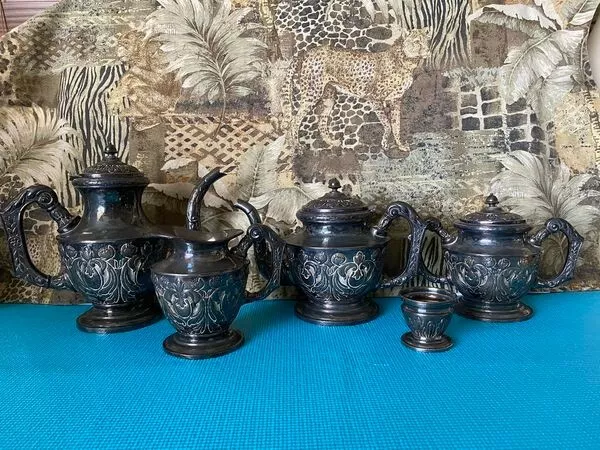 Antique Silver Plated, Tea and Coffee Set, 6pc, Made in Spain