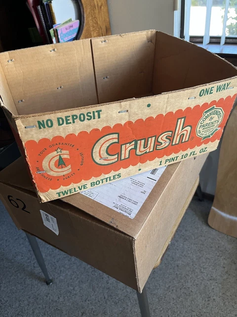 Vintage Orange Crush Soda Pop Beautiful Early Cardboard box