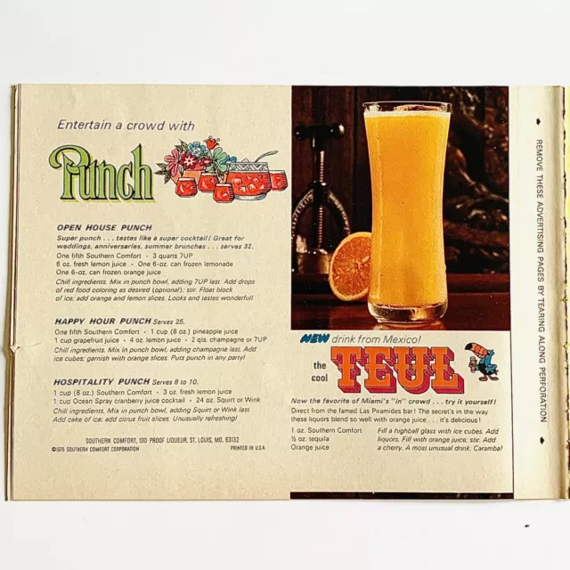 Vintage 1975 Southern Comfort Sundown Barmate Happy Hour Bar Guide Drink Recipes 3