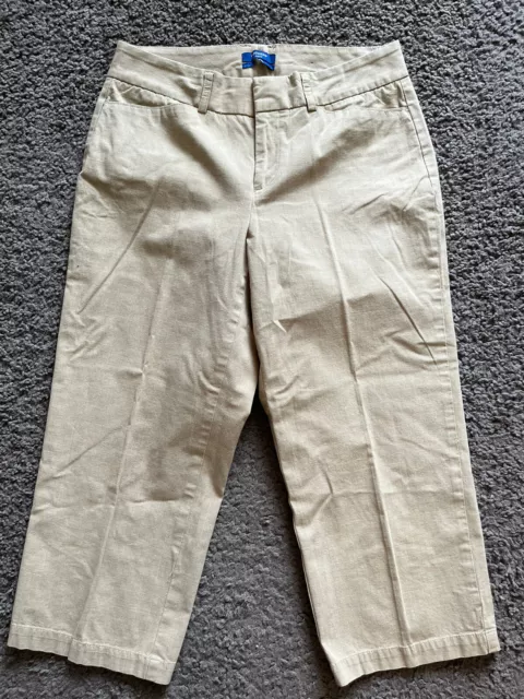 Dockers Ideal Fit Khaki Pants Womens Size 4P Petite Tan Capri Cotton